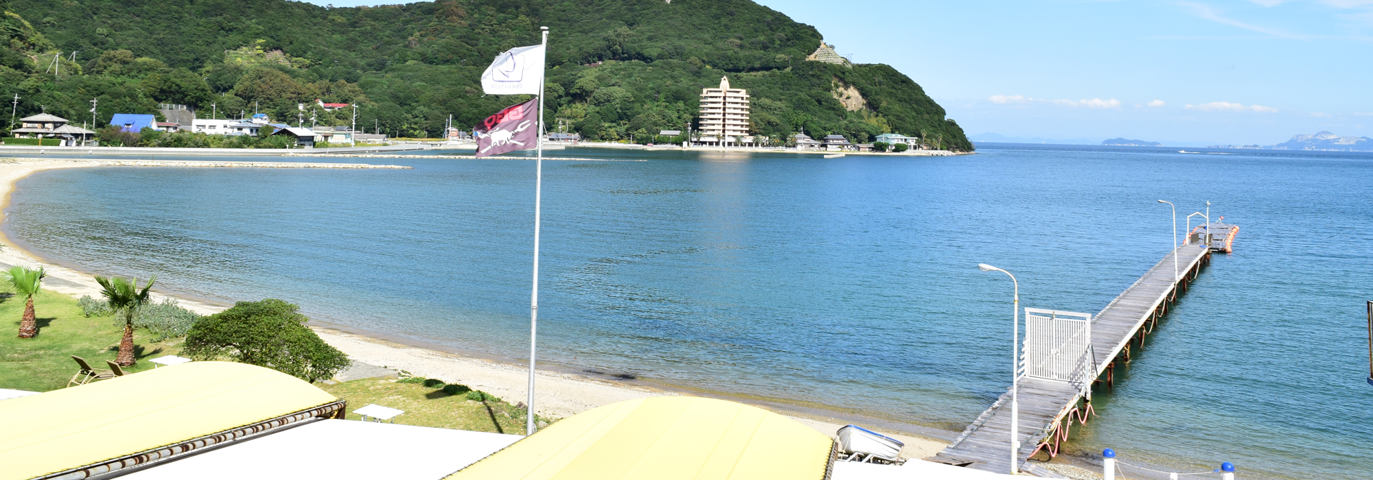 愛艇を係留できる、瀬戸内海の離島・香川県小豆島旅行におすすめの海沿いホテル、宿、コテージ「シータイガーアイランドイン小豆島」の係留・専用桟橋