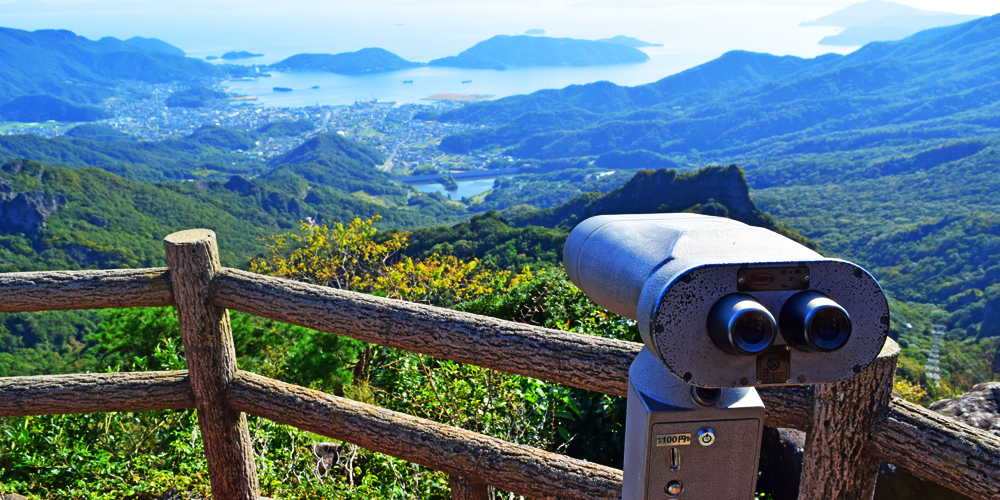 寒霞渓から小豆島の山を展望できます