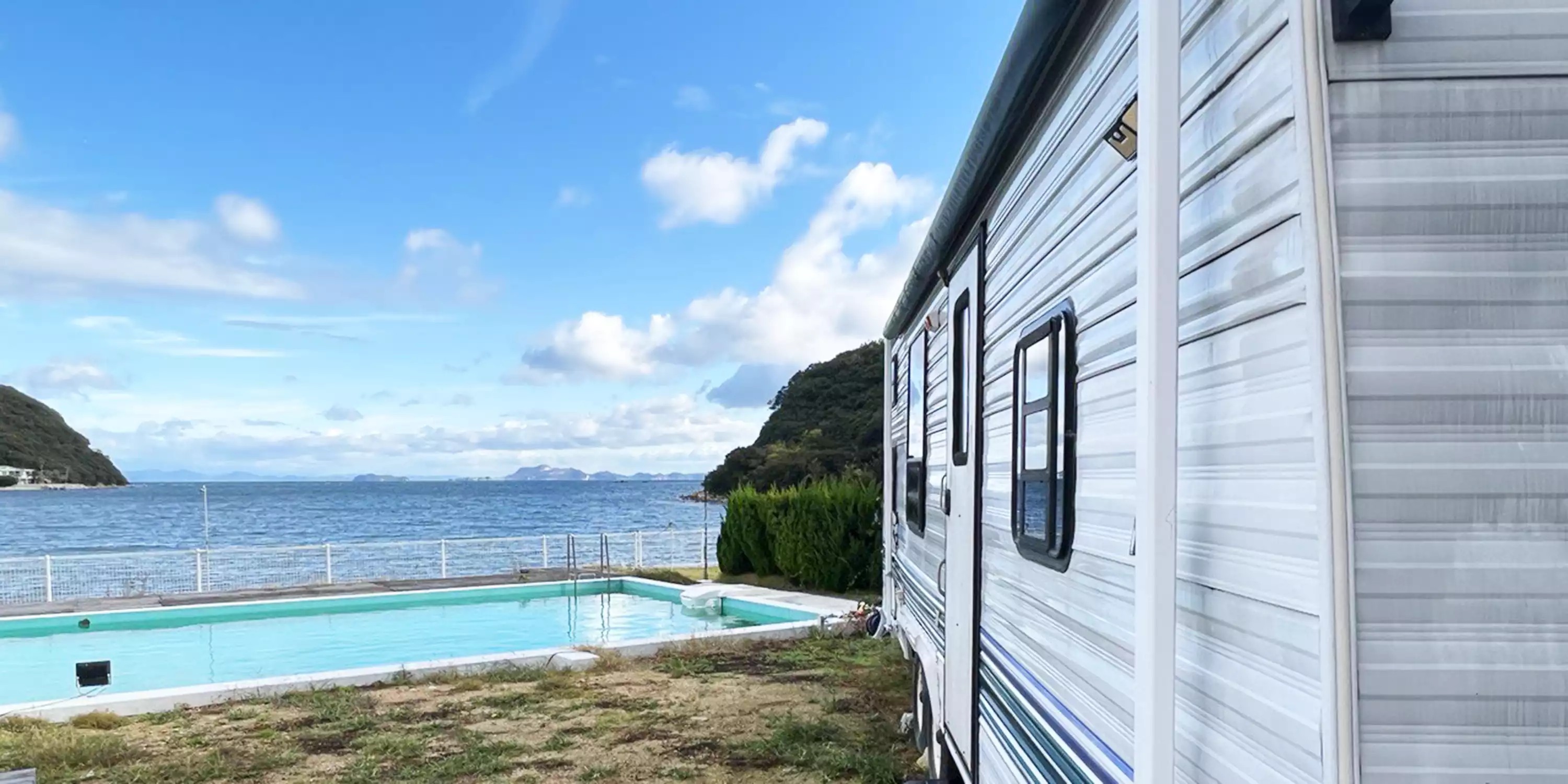 「シータイガーアイランドイン小豆島」の海が見えるお部屋「トレーラーハウス」